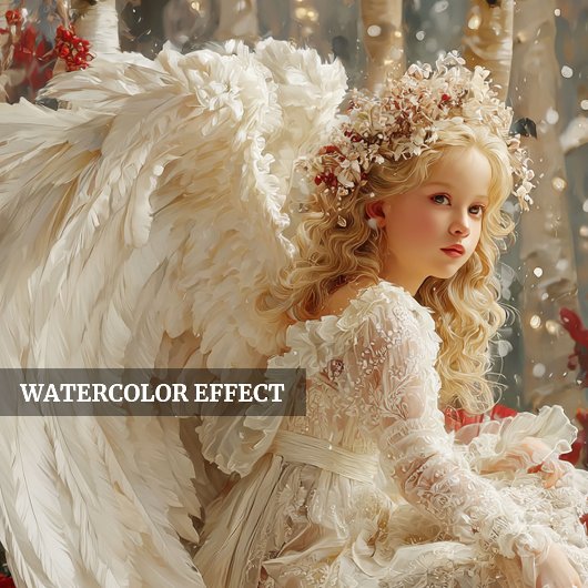 Victorian beautiful angel red white gold winter  feestdagenkaart
