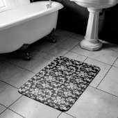 Victorian Black and White Damask Pattern Badmat