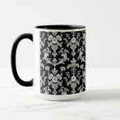 Victorian Black and White Damask Pattern Mok (Links)