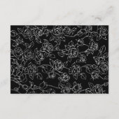 Victorian Black Line Art Wedding Details Informatiekaartje (Achterkant)
