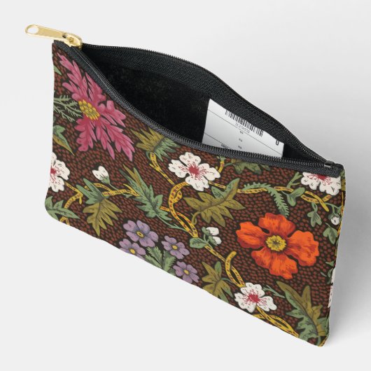 Victorian Botanical Drawing Floral Accessory Pouch Etui (Open)