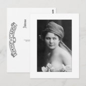 Victorian Bride in black and white Briefkaart (Voorkant / Achterkant)