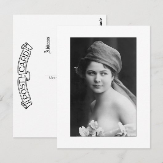 Victorian Bride in black and white Briefkaart (Voorkant / Achterkant)