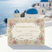 Victorian Cherub Ornate Floral Scroll RSVP Kaartje