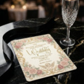 Victorian Cherub & Rococo Floral Frame Wedding Kaart