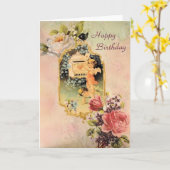 Victorian Cherubs Mailing A Birthday Card Kaart (Gele Bloem)