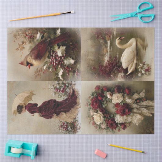 Victorian Christmas 4-in-1 Decoupage Combo Tissuepapier (Craft)