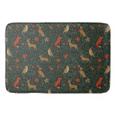 Victorian Christmas Animal & Botanical Badmat (Voorkant)