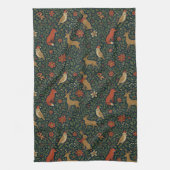 Victorian Christmas Animal & Botanical  Theedoek (Verticaal)