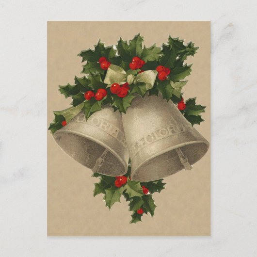 Victorian Christmas Bells Postcard Feestdagenkaart (Voorkant)