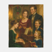 Victorian Christmas Blanket – Caroling by Fireligh Fleece Deken (Voorkant)
