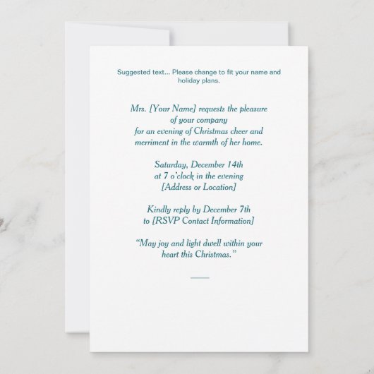 Victorian Christmas Celebration Invitation Kaart (Achterkant)