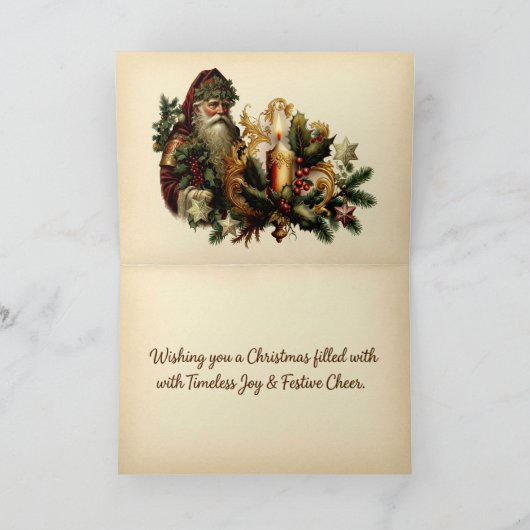 Victorian Christmas Elegance  Feestdagen Kaart (Binnen)