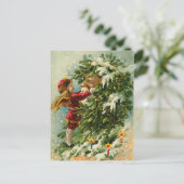 Victorian Christmas Faerie and Santa Feestdagenkaart (Staand voorkant)