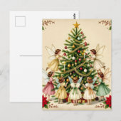 Victorian Christmas Fairy Gathering Briefkaart (Voorkant / Achterkant)
