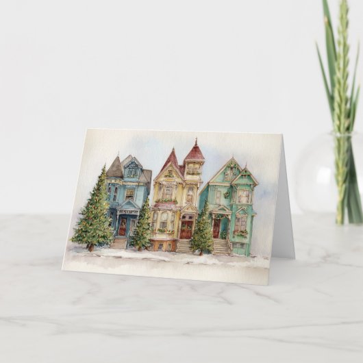 Victorian Christmas Feestdagen Kaart (Voorkant)