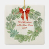 Victorian Christmas Living Room Scene Keramisch Ornament (Achterkant)