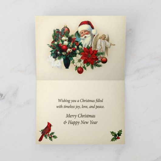 Victorian Christmas Portrait Kaart (Binnen)