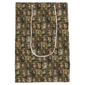 Victorian Christmas & Retro Santa Collage Medium Cadeauzakje (Achterkant)