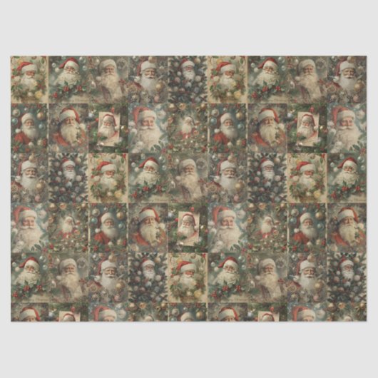 Victorian Christmas & Retro Santa Collage Tissuepapier (Voorkant)