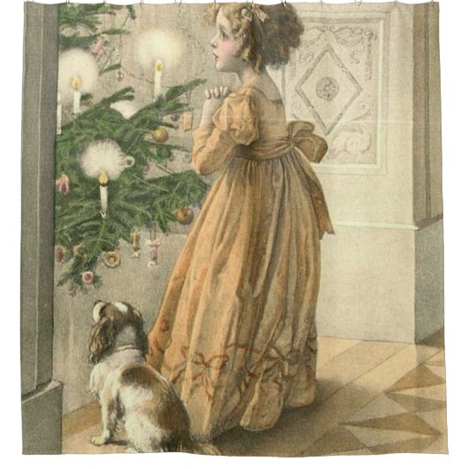 Victorian Christmas Retro Vintage Holiday Douchegordijn (Voorkant)