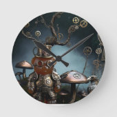 Victorian Clockwork Gummy Bear Mechanical Raven Ronde Klok (Voorkant)