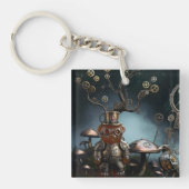 Victorian Clockwork Gummy Bear Mechanical Raven Sleutelhanger (voorkant)