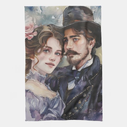 Victorian Couple Theedoek (Verticaal)