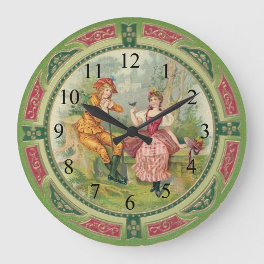 Victorian Couple Wall Clock Grote Klok (Voorkant)