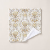 Victorian Cream Towels Elegant Damask Bathroom Bad Handdoek (Wasdoekje)