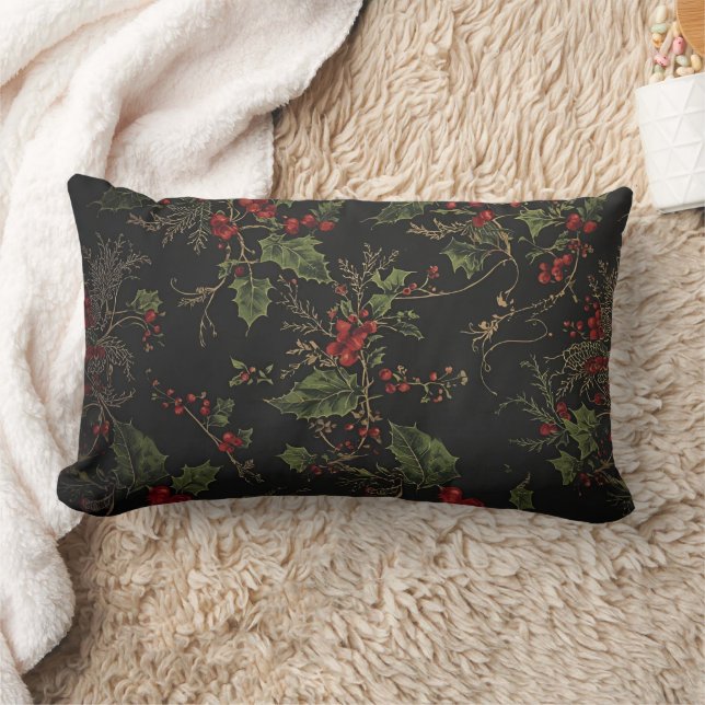 Victorian Crimson Berries Holiday Throw Pillow Kussen (Deken)