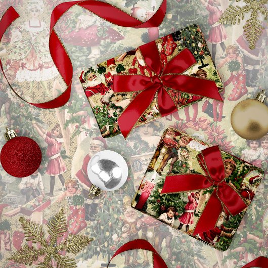 Victorian Crimson Christmas Cadeaupapier