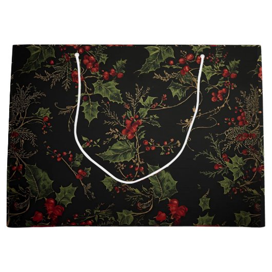 Victorian Crimson Xmas Gift Bag Groot Cadeauzakje (Voorkant)