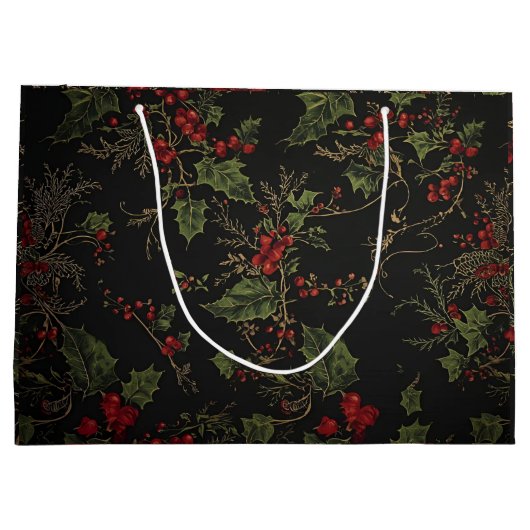 Victorian Crimson Xmas Gift Bag Groot Cadeauzakje (Achterkant)