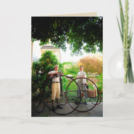 Victorian cycling poem inside card kaart