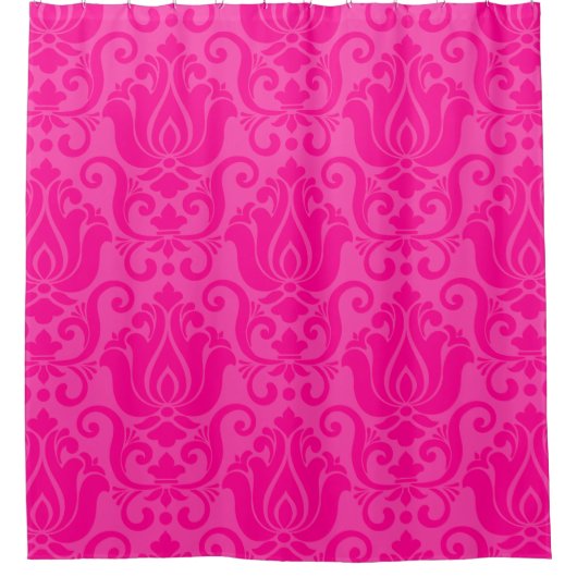victorian damask antique pink wallpaper ornate douchegordijn (Voorkant)