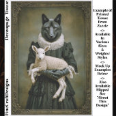 Victorian Dressed Wolf Holding Lamb ES7L Decoupage Tissuepapier