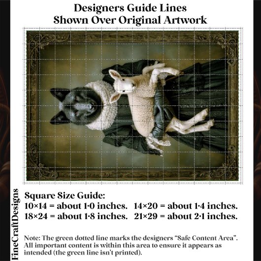 Victorian Dressed Wolf Holding Lamb ES7R Decoupage Tissuepapier