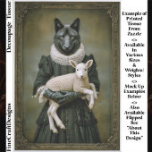 Victorian Dressed Wolf Holding Lamb ES7R Decoupage Tissuepapier