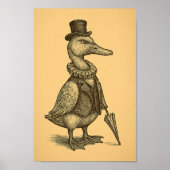 Victorian Duck with Umbrella Poster (Voorkant)
