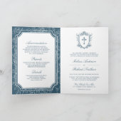 Victorian Dusty Blue Catholic QR Code Wedding (Binnen)