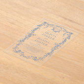 Victorian Dusty Blue Wedding Monogram Acryl Uitnodigingen (Laagn)