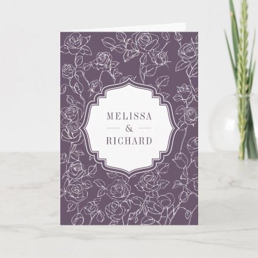 Victorian Dusty Purple Catholic QR Code Wedding (Voorkant)