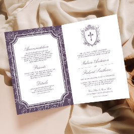 Victorian Dusty Purple Catholic QR Code Wedding