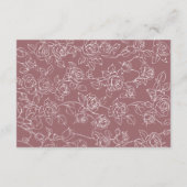 Victorian Dusty Rose Line Art Wedding Details Informatiekaartje (Achterkant)