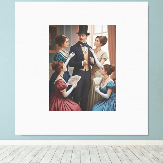 Victorian elegant soiree canvas afdruk (Insitu (Houten vloer))