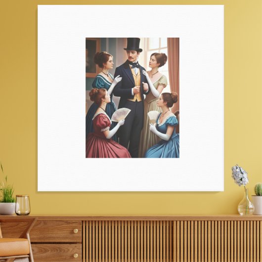 Victorian elegant soiree canvas afdruk (Insitu (Woonkamer))