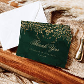 Victorian Emerald Gold Royal wedding thank you Kaart