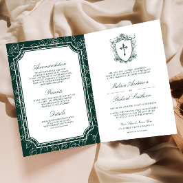 Victorian Emerald Green Catholic QR Code Wedding