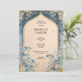 Victorian Enchanted Garden Elegant Floral Bridal Kaart (Staand voorkant)